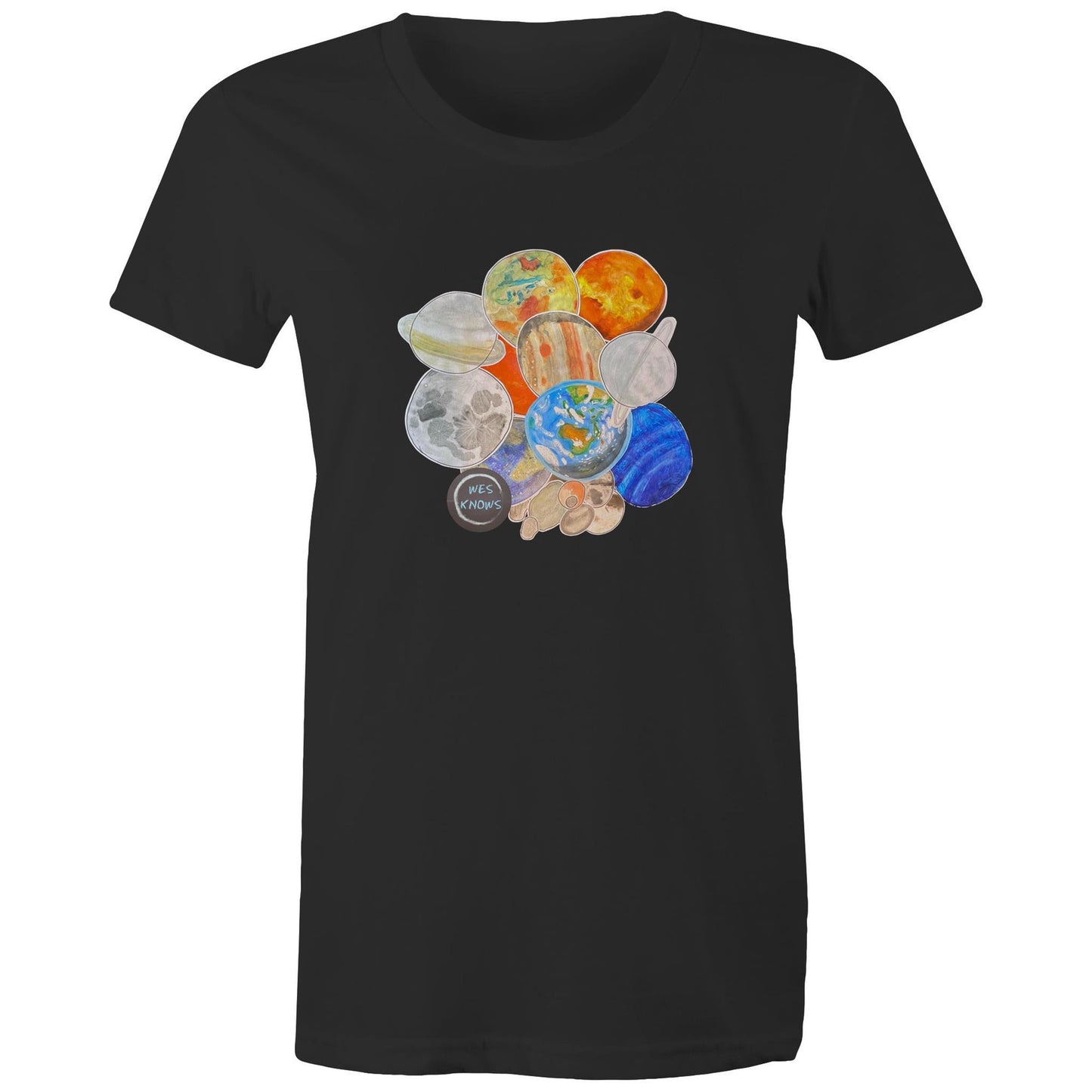 Wes Knows Planet Powered T-Shirt (Womens)
