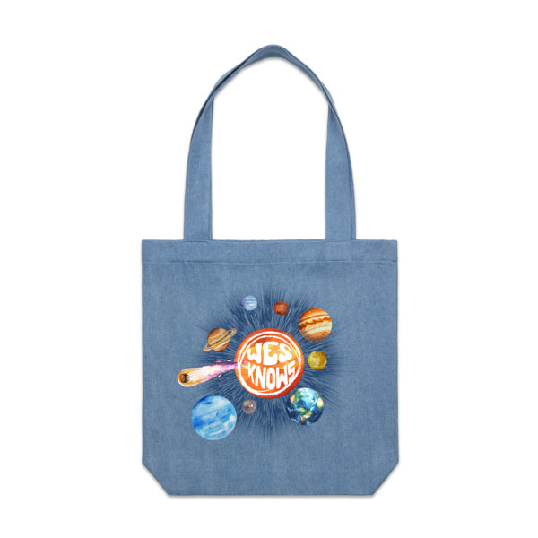 Wes Knows Explosion Denim Tote Bag