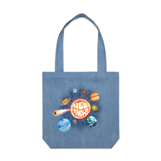 Wes Knows Explosion Denim Tote Bag